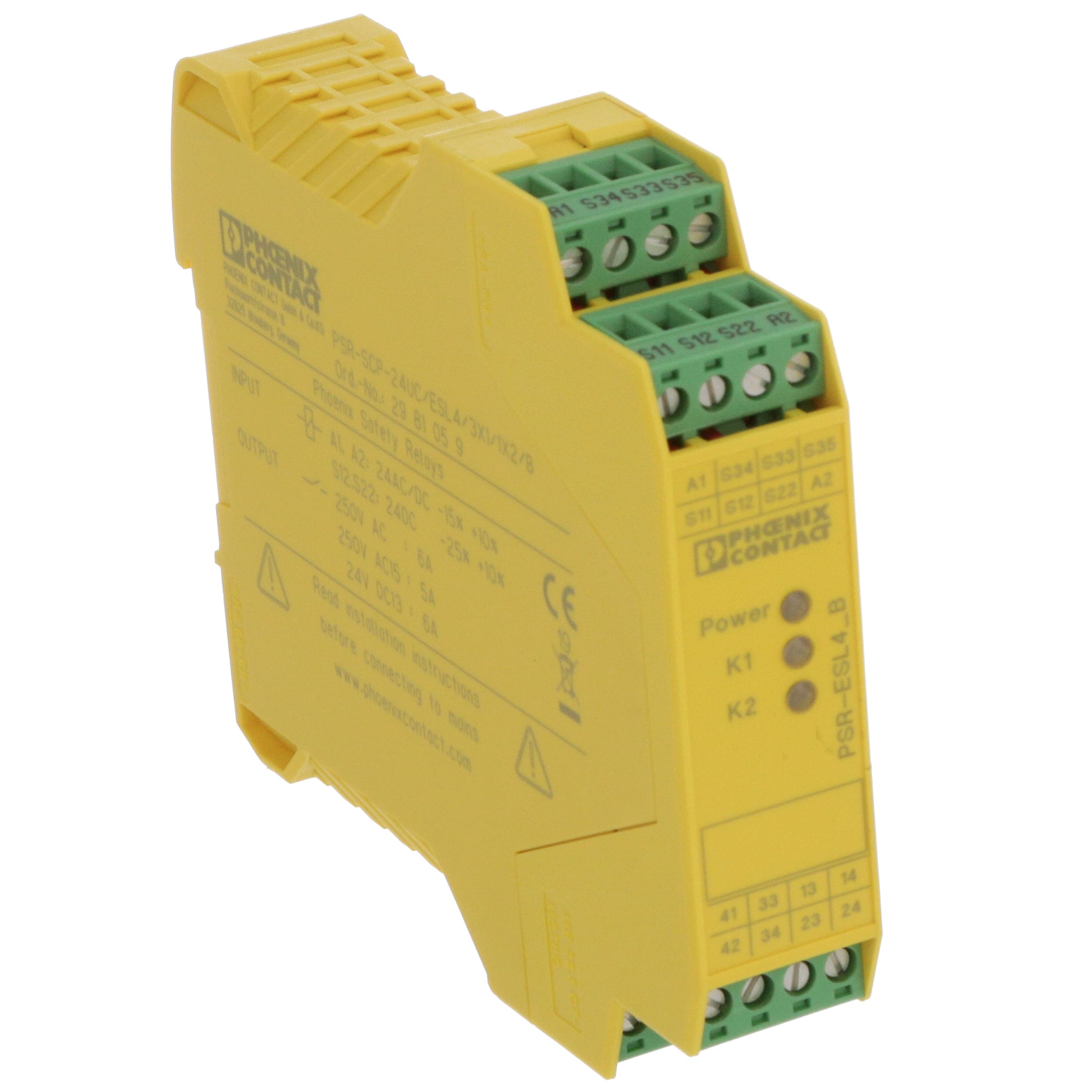 31616 PHOENIX CONTACT SAFETY RELAY, 2963750 (NEW) PSR-SCP-24UC/ESA4/2X1/1X2  - J316Gallery