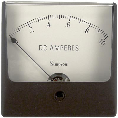 Simpson - 02640 - Panel Meter,Ammeter,E-mech,Analog,Range 0-1ADC