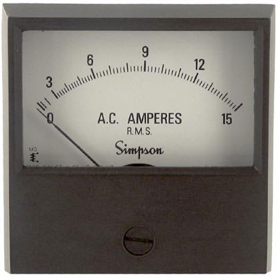 Simpson - 17670 - Panel Meter,Ammeter,E-mech,Analog,Range 0