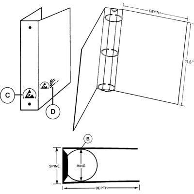 Desco - 07405 - BINDER,3RING,DISSIPATIVE,1/2IN - RS