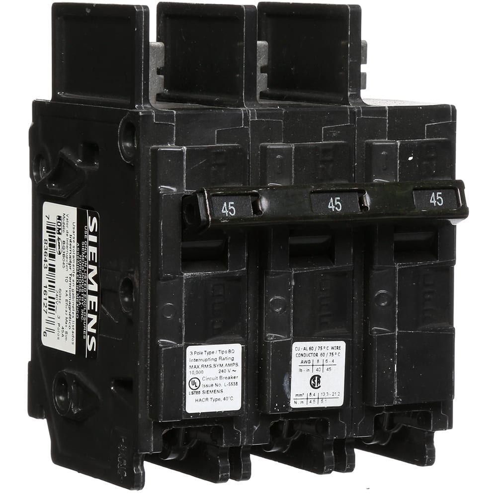 Siemens - BQ3B045 - 45A 3 Pole Miniature Circuit Breaker BQ - RS