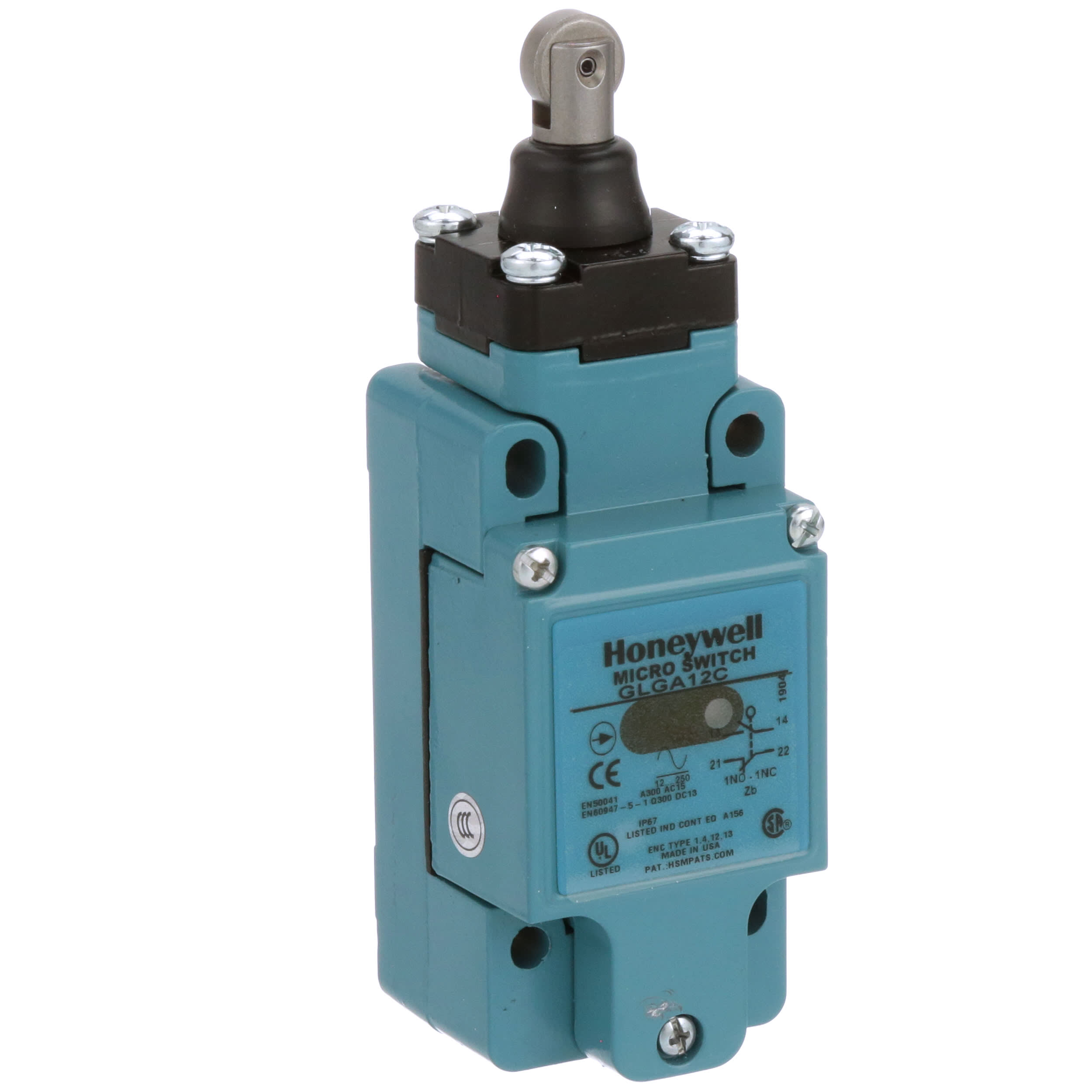 Honeywell - GLGA12C - Snap Action Limit Switch, Global Top Roller ...