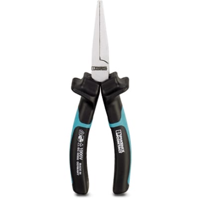 Flat round nose pliers, 160 mm, VDE-tested