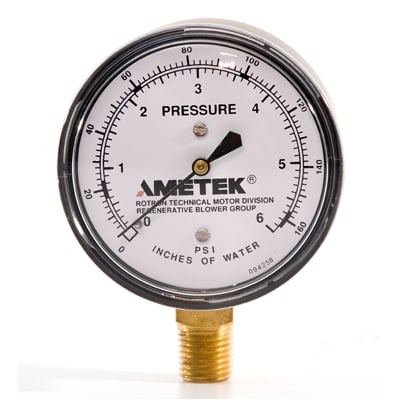 AMETEK DFS - 550407 - Pressure Gauge; 2.5-in; 0-280 IWG; 1/4-in 