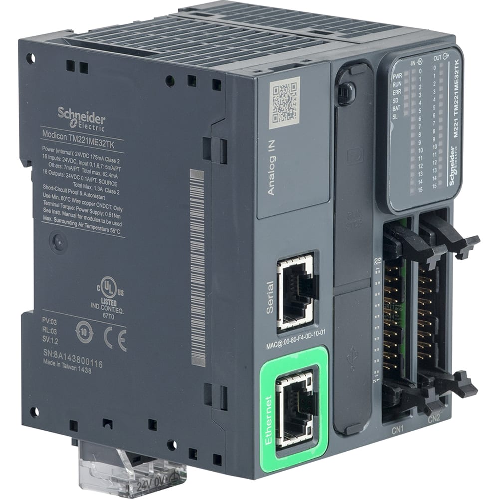 Schneider Electric - TM221ME32TK - Controller, Logic, 32 I/O