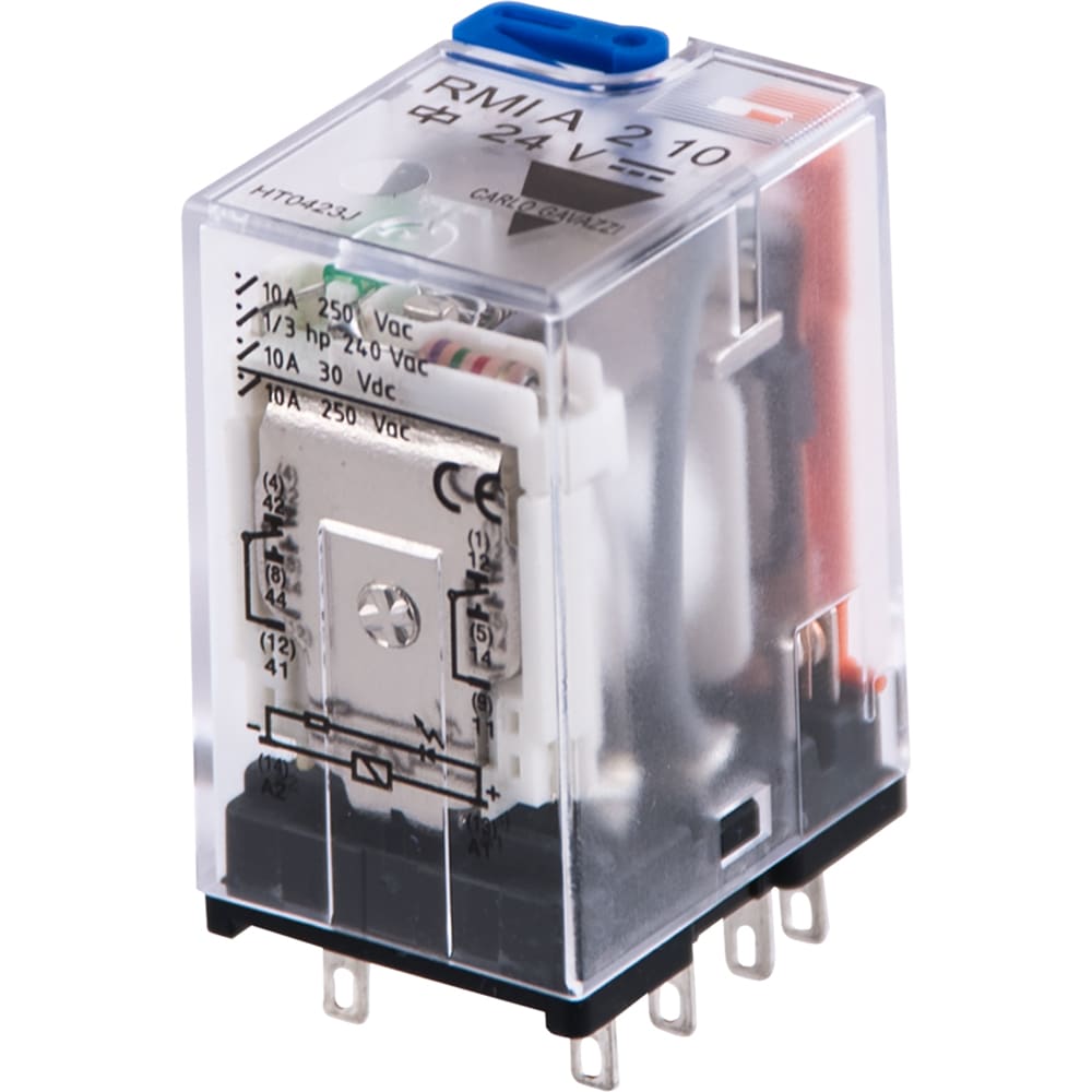 Carlo Gavazzi, Inc. - RMIA21024VDC - Relay, DPDT, 24VDC, 10A, Solder ...