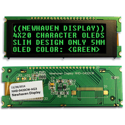 Newhaven Display International - NHD-0420CW-AG3 - Character OLED;4x20 ...