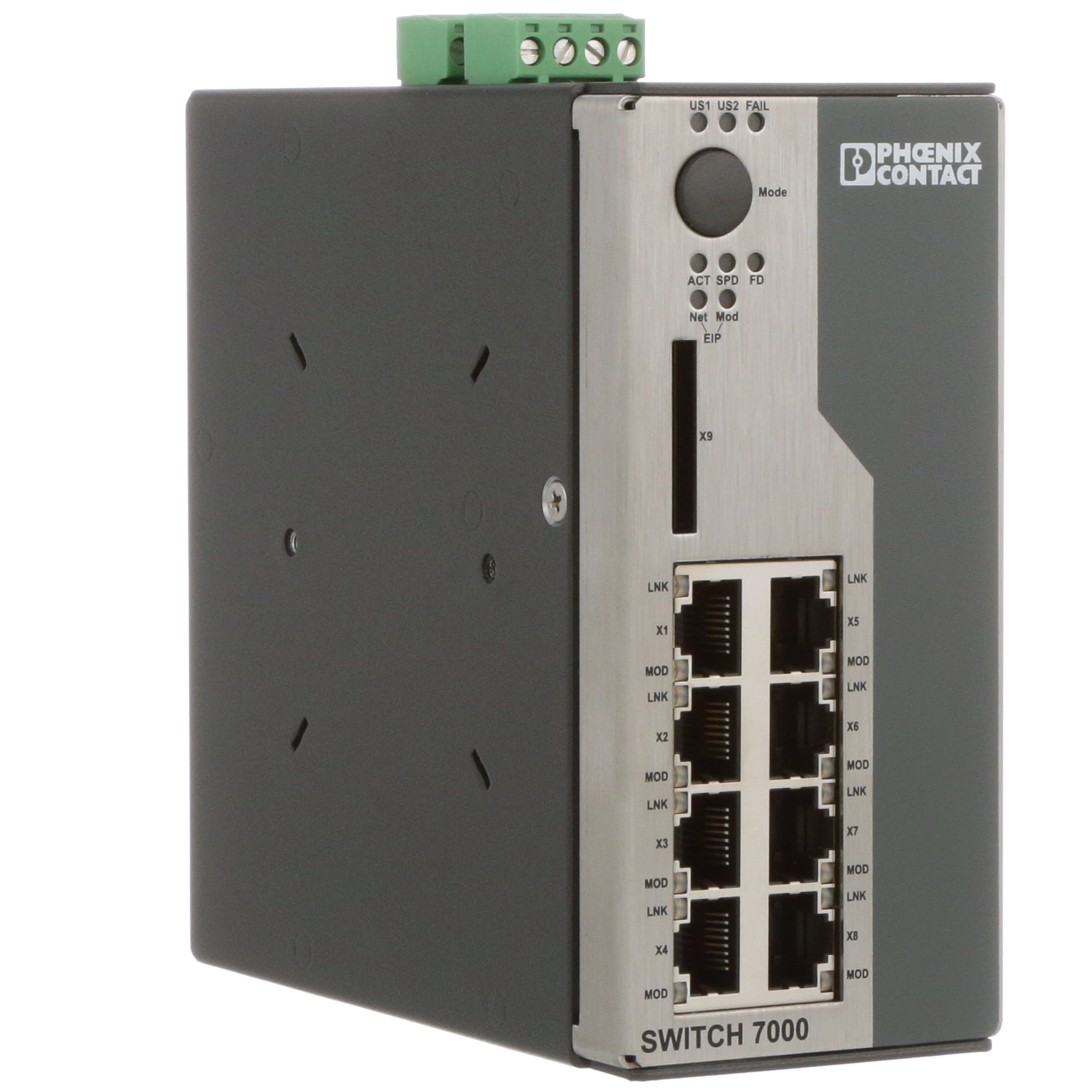 Phoenix Contact - 2701418 - Industrial Ethernet Switch, Managed, 8 Port, FL  Switch 7000 Series - RS