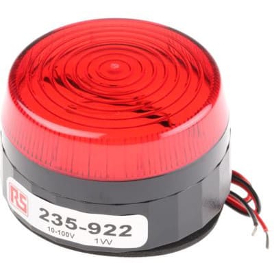 RS PRO - 235922 - Xenon Beacon Red Flashing Surface Mount 10 - 100 Vdc 20 -  72 Vac - RS