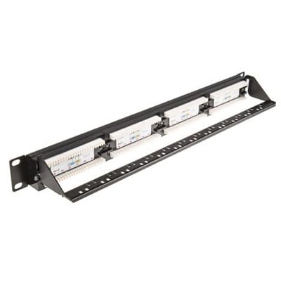 RS PRO Cat5e 24 Port RJ45 RJ Patch Panel STP 1U Black