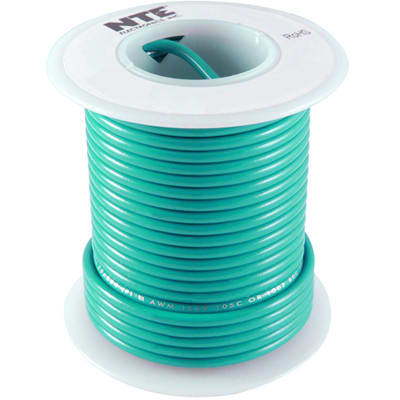NTE Electronics, Inc. - WH18-05-25 - HOOK UP WIRE 300V STRANDED TYPE  18GAUGE GREEN 25 FEET - RS