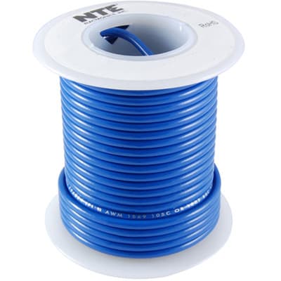 NTE Electronics, Inc. - WHS20-06-500 - HOOK UP WIRE 300V SOLID 20 GAUGE  BLUE 500 FOOT SPOOL - RS