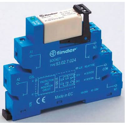 Finder - 38.52.0.125.0060 - DPDT DIN Rail Panel Mount Interface Relay  Module Screw 110 - 125V - RS