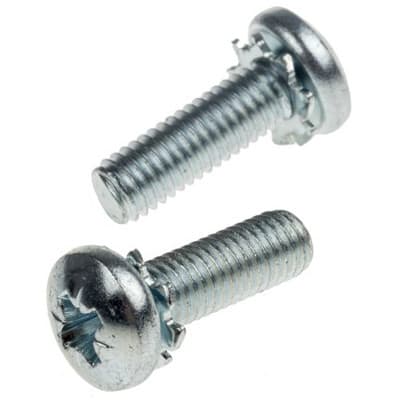 RS PRO - 278742 - Bright Zinc Plated Steel Pan Sems Screw