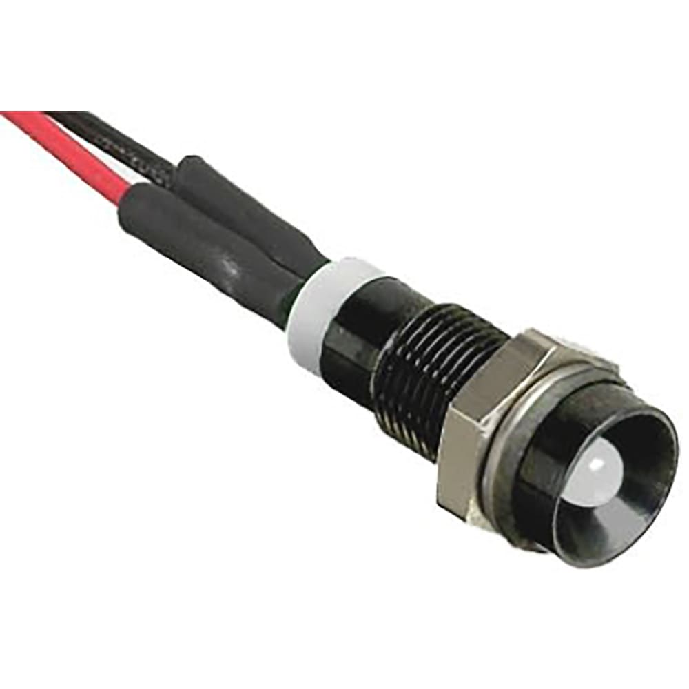 RS Pro White Panel Mount Indicator, 12V DC, 8mm Mounting Hole size, Lead Wires Termination, IP67, 7239508 RS Pro White Panel Mount Indicator, 12V DC, 8mm Mounting Hole size, Lead Wires Termination, IP67, 7239508