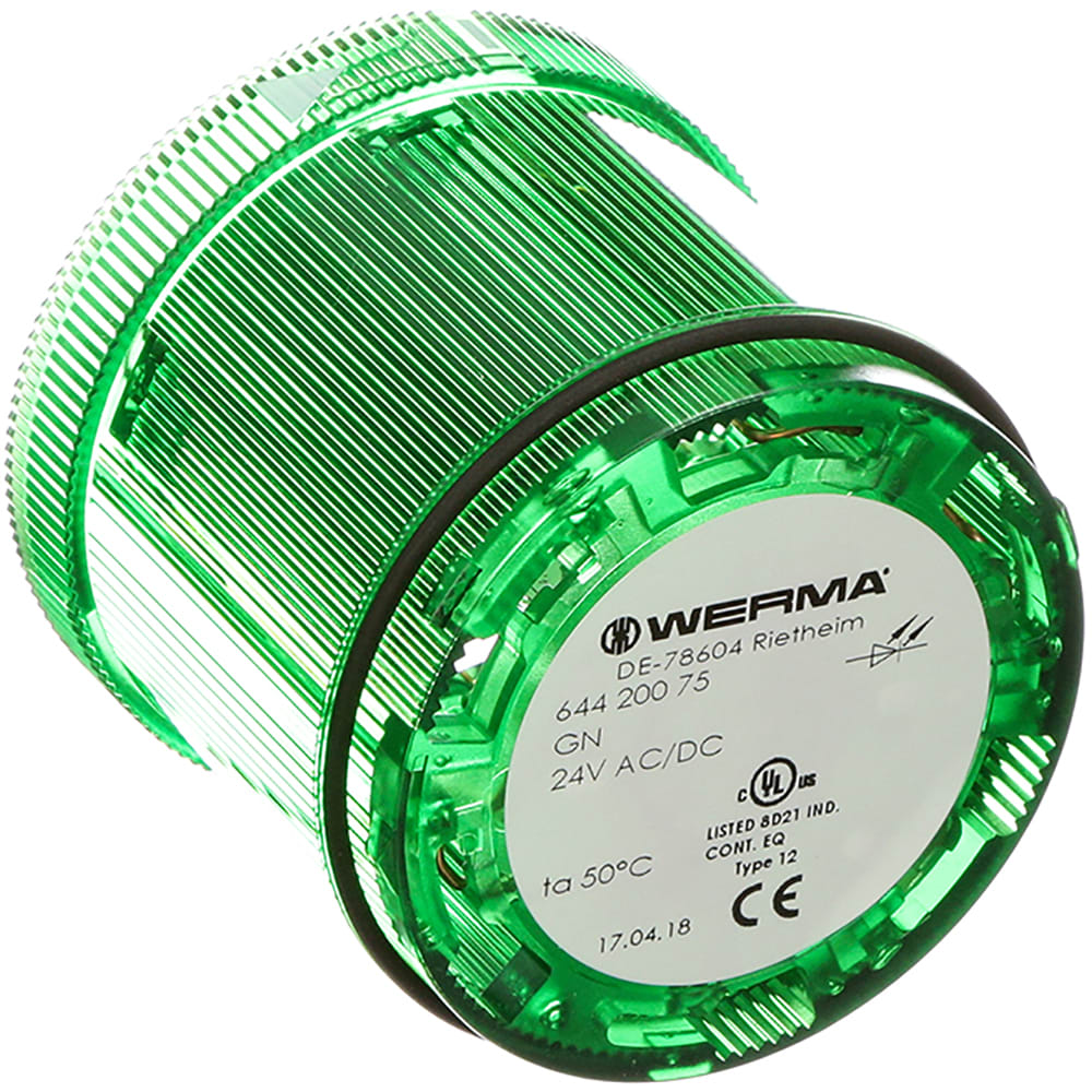 Werma 644.200.75 LED Permanent Light Element, 24 VAC/DC, Green