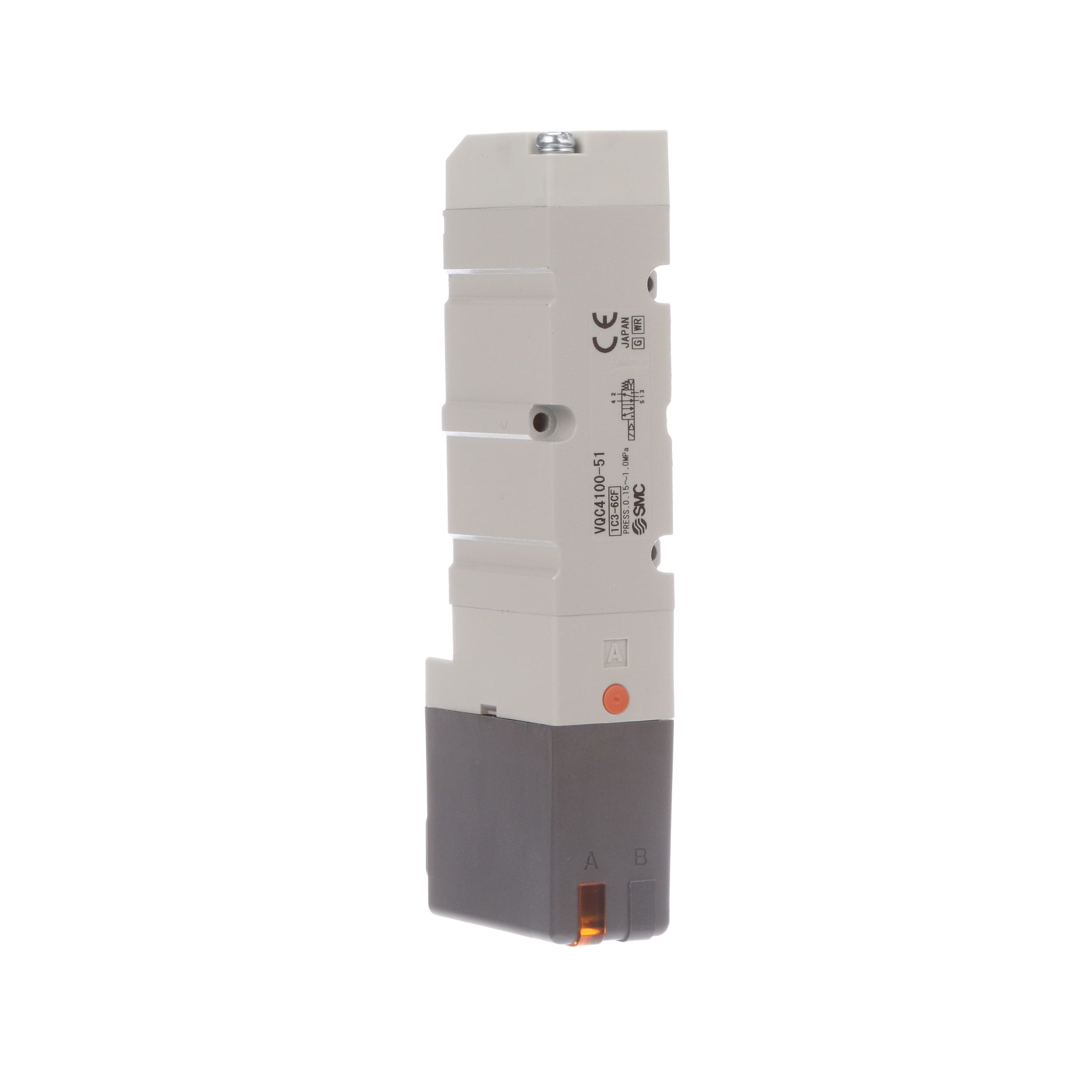 SMC Corporation - VQC4100-51 - Valve, 2 posit sgl, sol, 5 port, base mt ...