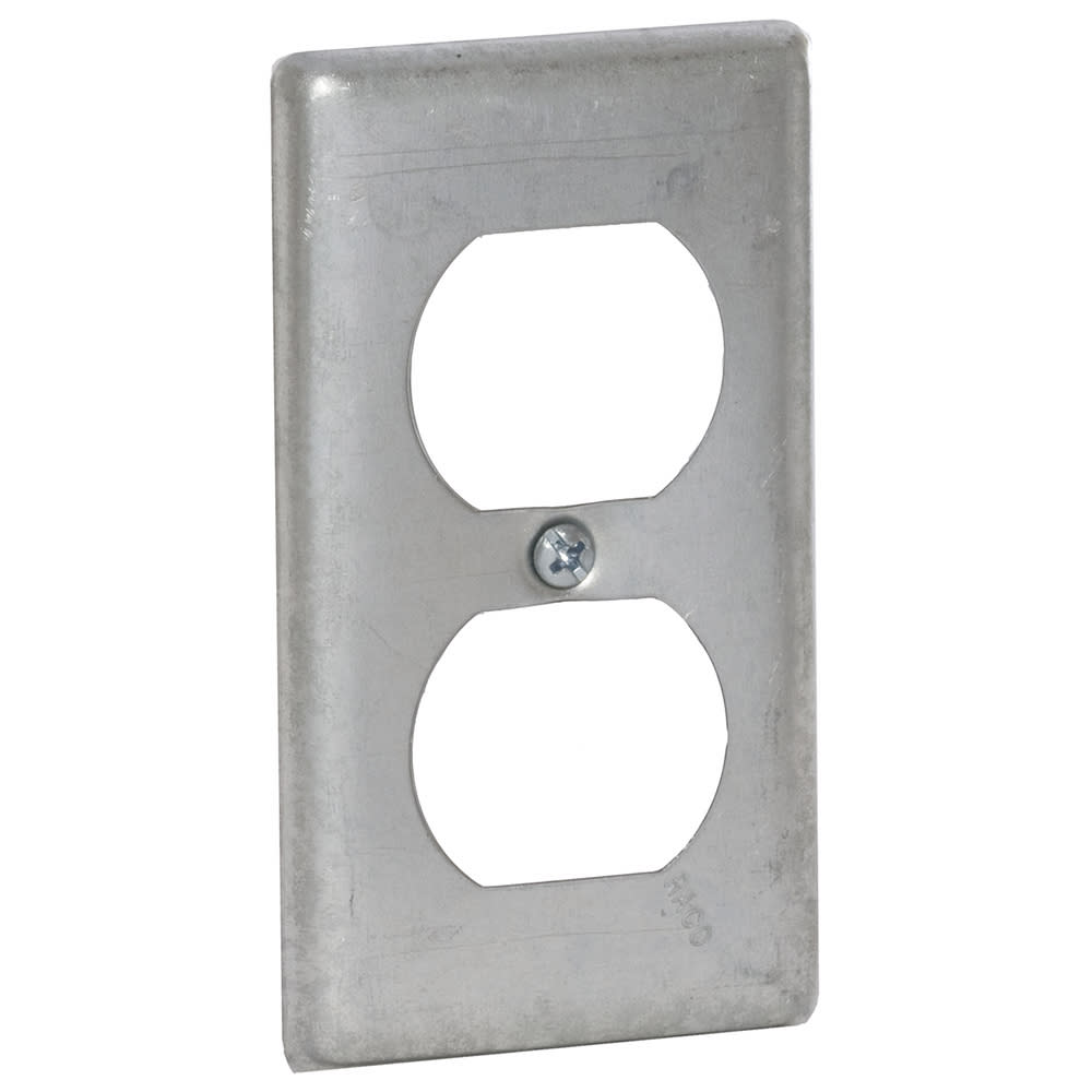 RACO - 864 - Handy Box Cover, Duplex Receptacle, 4 in x 2 in, Steel ...