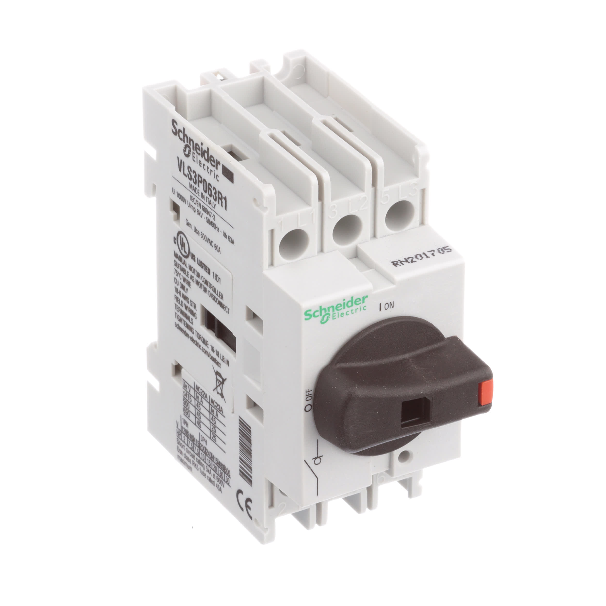 Schneider Electric - VLS3P063R1 - Disconnect Switch VLS 3-Pole, Din ...