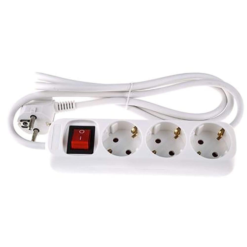 Regleta de enchufes 6 schuko 16A 250V blanca con cable de 1.5m