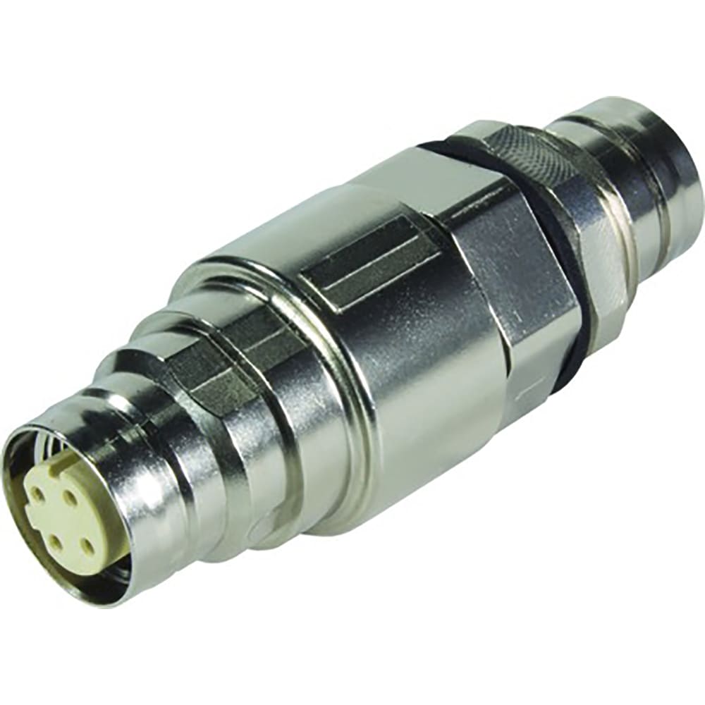 HARTING 21033816403 Circular M12 Gender Changer, D Coded, Push Pull