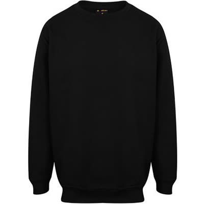 RS PRO 1370250 Black Unisex Sweatshirt Cotton Polyester Size