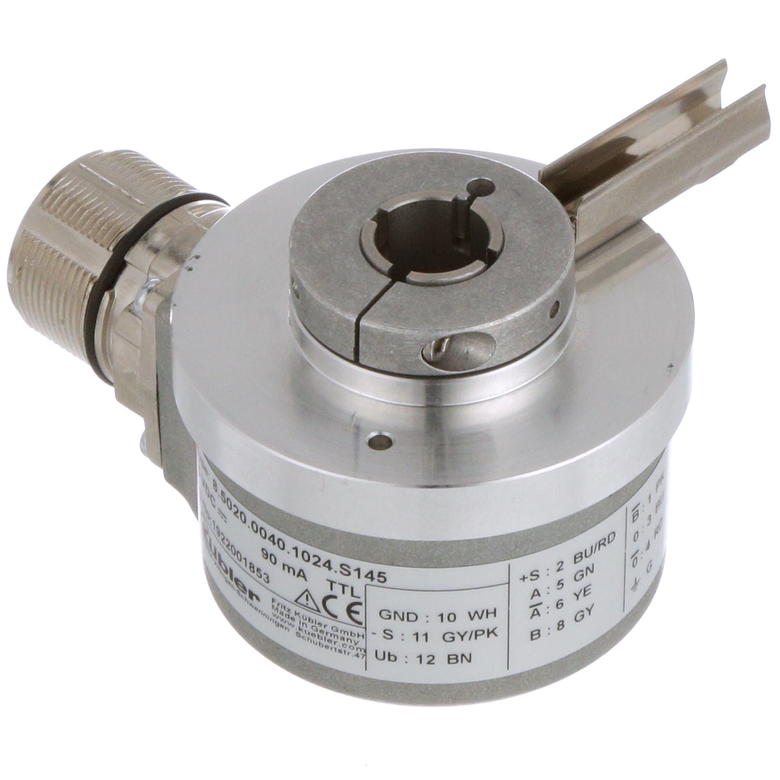 Kuebler - 8.5020.0040.1024.S145 - Incremental Encoder, Sensor, Flow, 1024  Pulse Per Revolution - RS