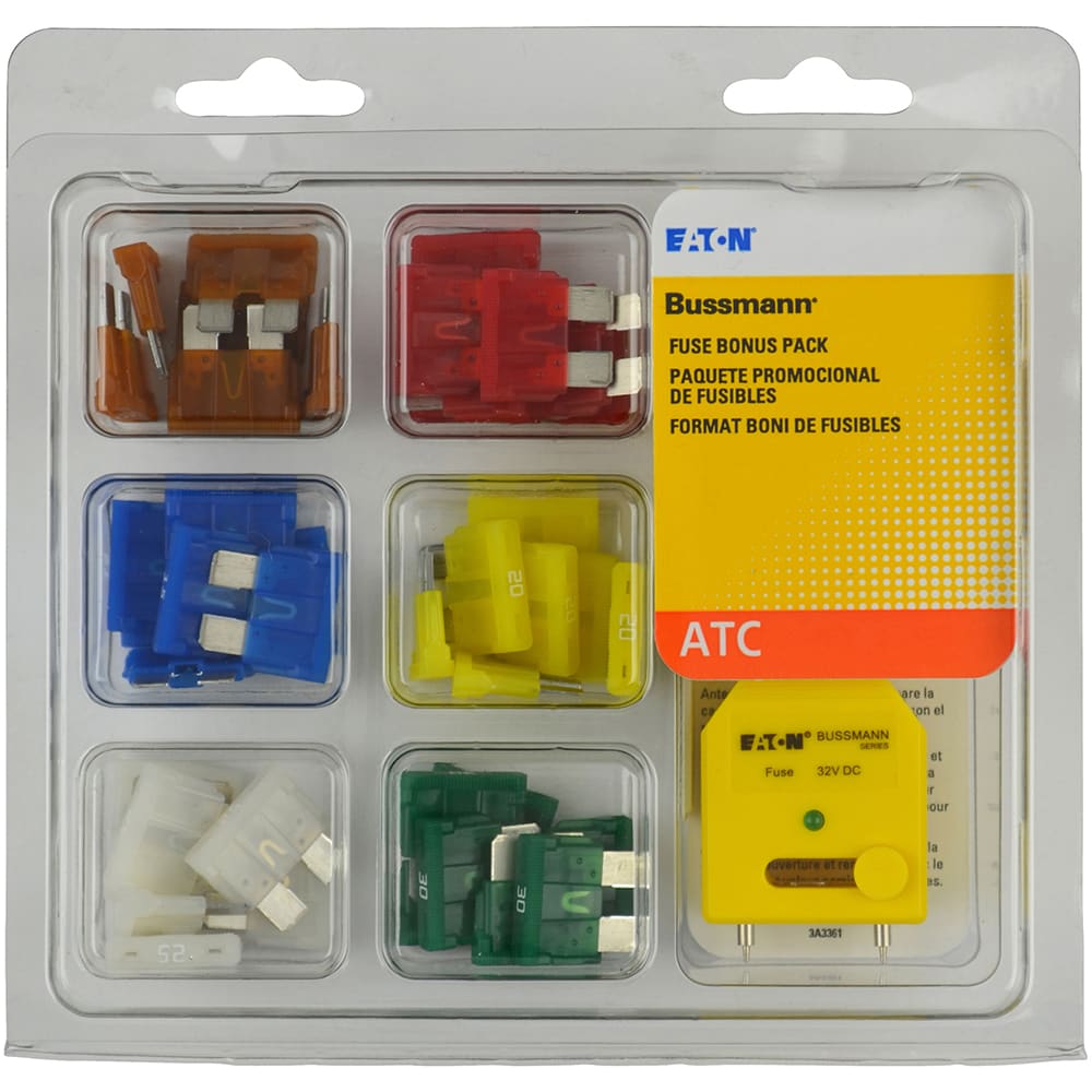 Bussmann by Eaton NO.44 Fuse Kit, 43 Piece Assortment, Automotive, with  Fuse Tester/Puller, ATC Series RS