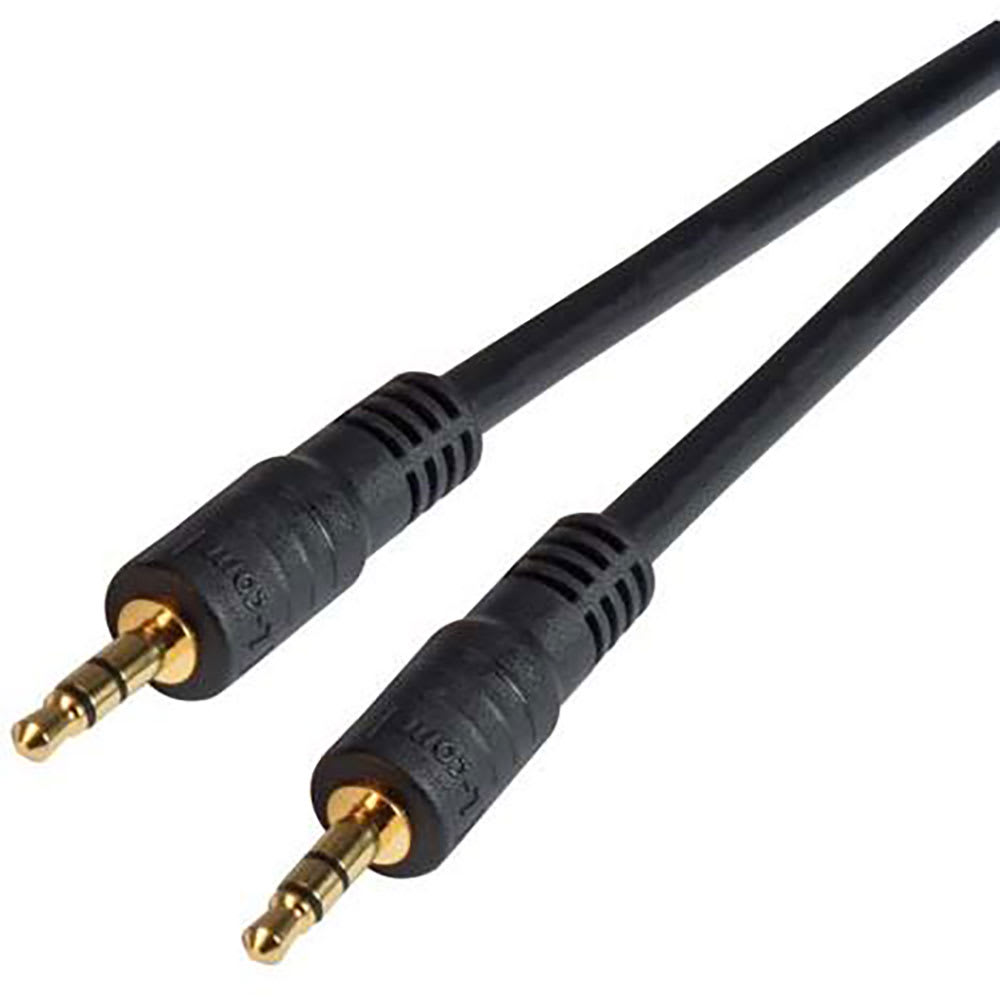 Audio / Video Cable Assembly, 3.5mm Stereo Jack Plug, 3.5mm Stereo Jack  Plug, 16.4 ft, 5 m, Black