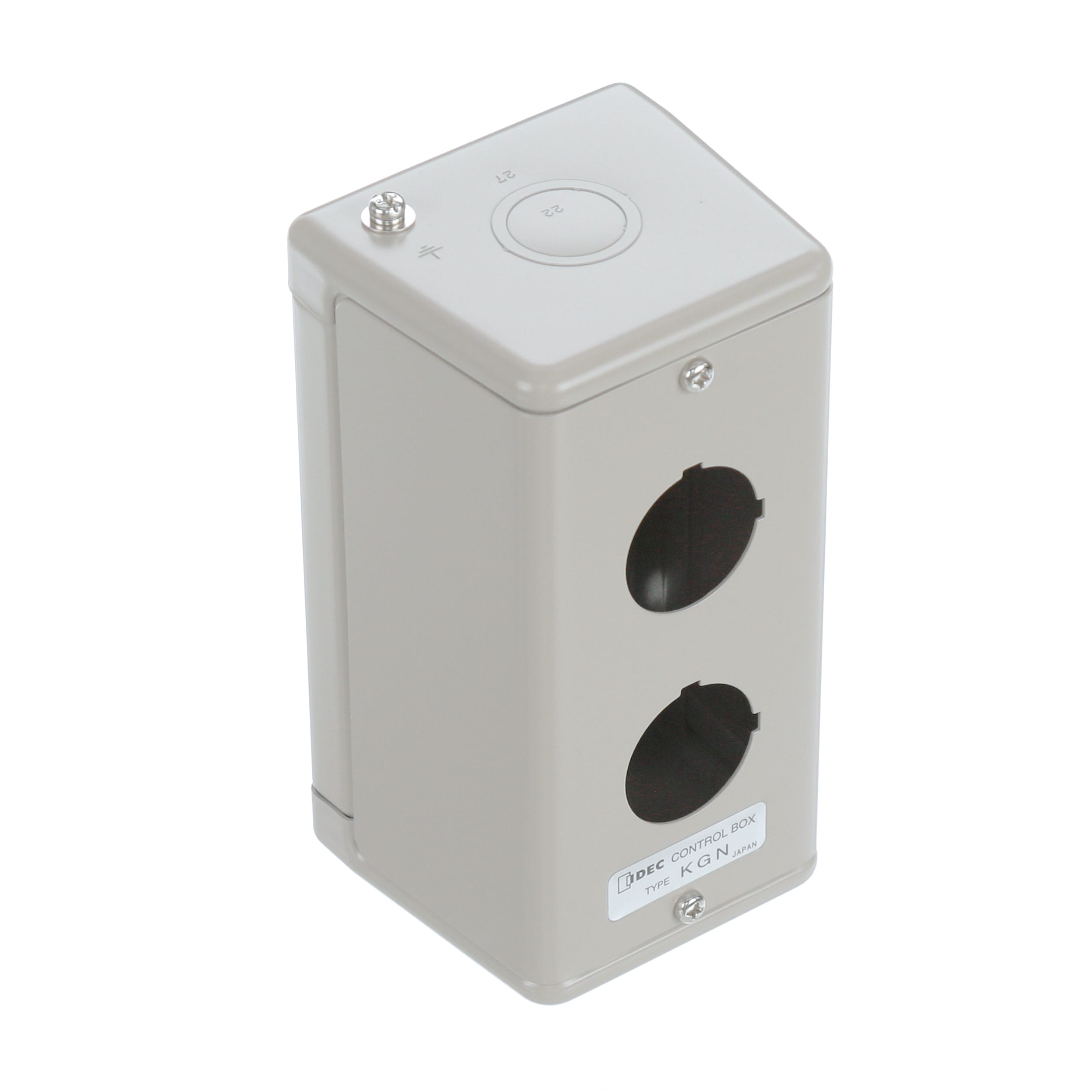 IDEC Corporation - KGN211Y - Control Box, Empty steel enclosure with 2 unit  mounting hole( 33.5mm), IP40 - RS