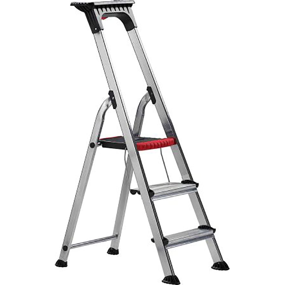 Architectuur serveerster In hoeveelheid RS PRO - 1874994 - Step Ladder, Aluminum, 3 Steps, 48.9 Inch (1244mm) Open  Length - RS
