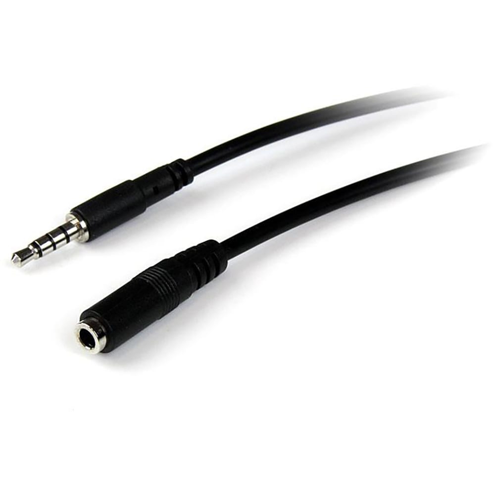StarTech.com 2m Slim 3.5mm Stereo Extension Audio Cable - Male / Female -  Headphone Audio Extension Cable Cord - 2x Mini Jack 3.5mm - 2 m (MU2MMFS)