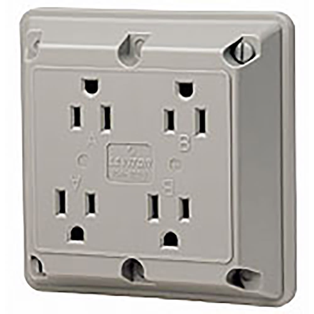 Leviton - 1254 - Quadruplex Receptacle Outlet, 4-in-1, 15A, 125V, 5-15R ...