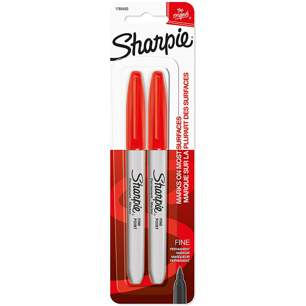 2 - Sharpie Fine Point Permanent Marker Red 30052