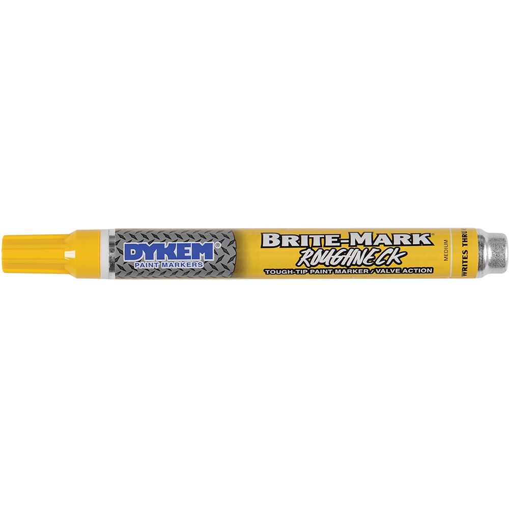 Dykem Brite-Mark Valve Action 84004 Yellow Paint Marker, Medium