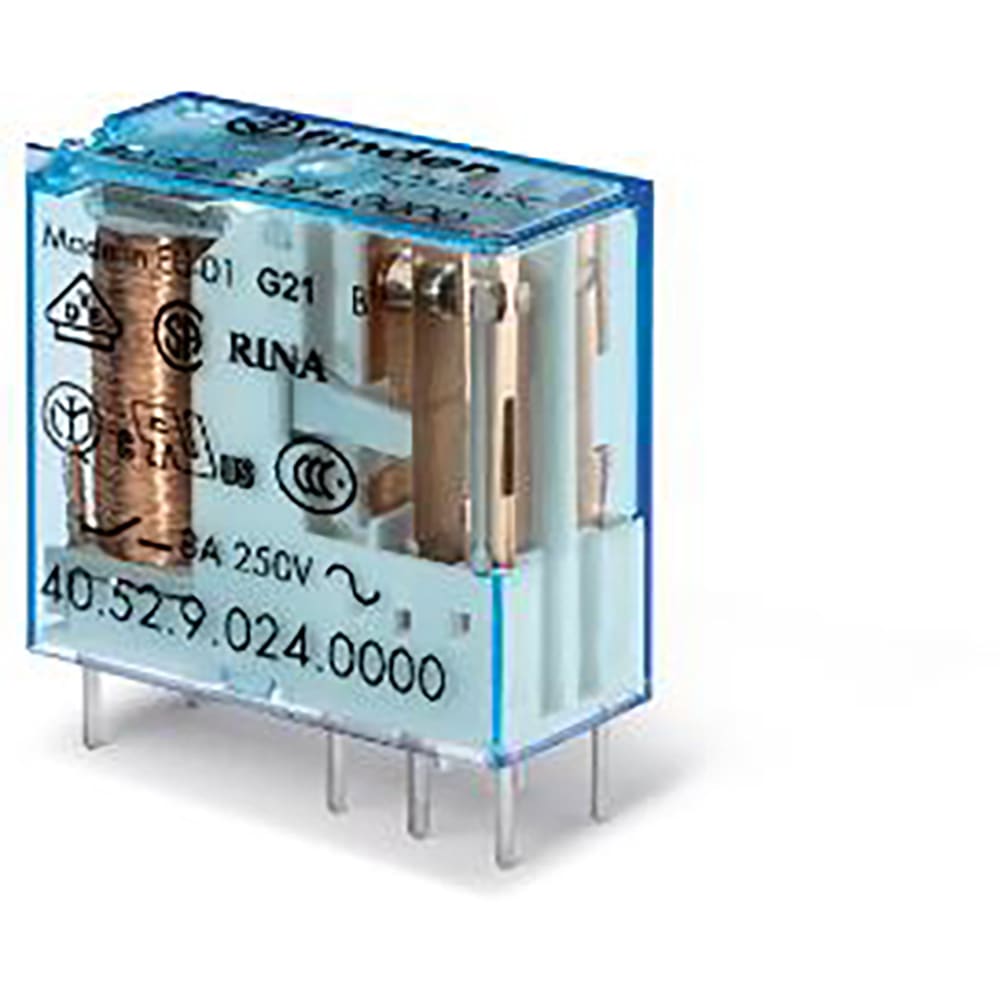Finder 40.52.8.120.0001 PCB/PlugIn Relay, DPDT 8A, 120V AC coil