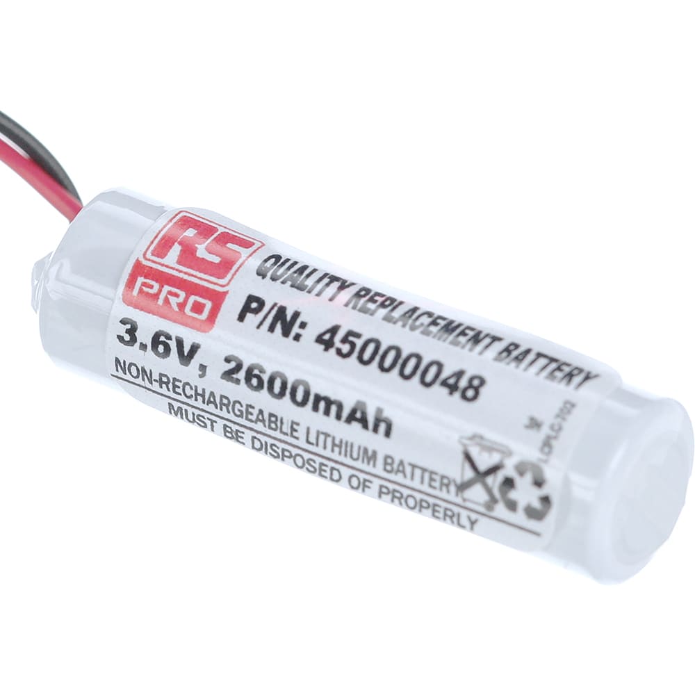 RS PRO - 45000048 - Non-Rechargeable Battery Pack 3.6V 2.6Ah Lithium  Thionyl Chloride PLC Backup - RS