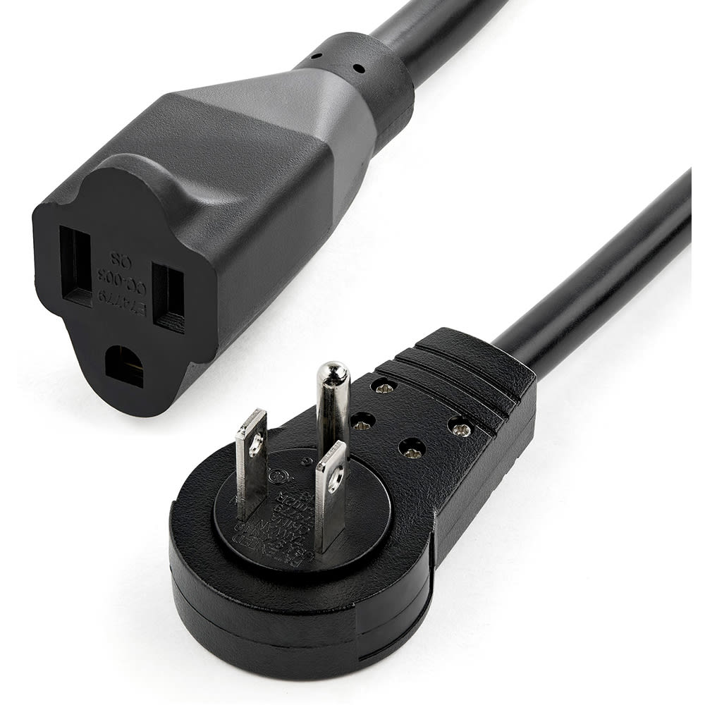 StarTech.com - RTPAC1013 - cable de la extensión del cable eléctrico,  enchufe plano que rota, 16 AWG, 125V15A, los 3ft (el 1m) - RS