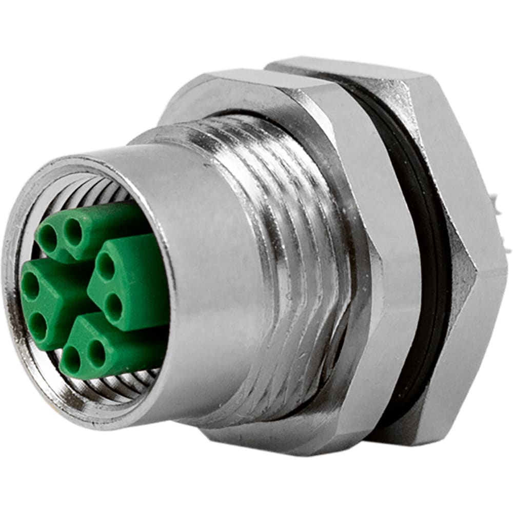 Stewart Connector SS12400005 M12 XCode Panel Mount female to