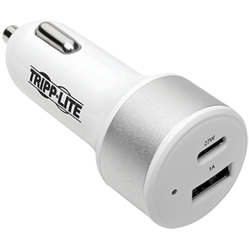 Tripp Lite - U280-C02-C1A1 - Dual Port USB Car Charger, USB Type C (27W),  USB Type A (5V 1A/5W), UL 2089 - RS