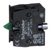 Schneider Electric ZB2BE101 Contact Block for 22mm Pushbutton, 1NO, 10 A/600V, Screw Terminal, ZB2 Series