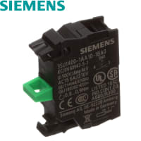 Siemens 3SU14001AA101BA0 Contact Block, SPST-NO, Screw Terminal, Front Plate Mounting, 3SU1 Series