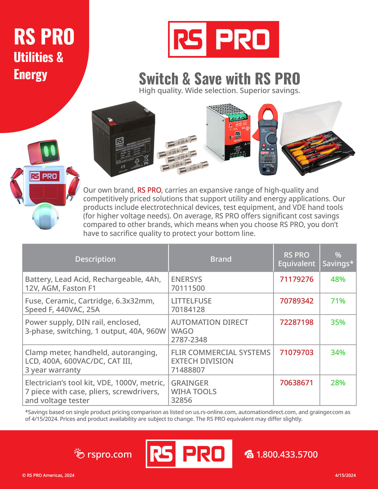 RS PRO Switch and Save flyer