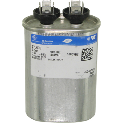 Round Pure Genteq 97F5706 Capacitor; Polypro Metallized; Cap 6 uF; Tol
