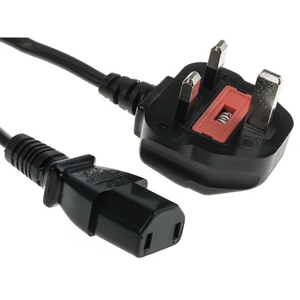 RS PRO 9010756 POWER CORD C17 TO UK BS1363 2M