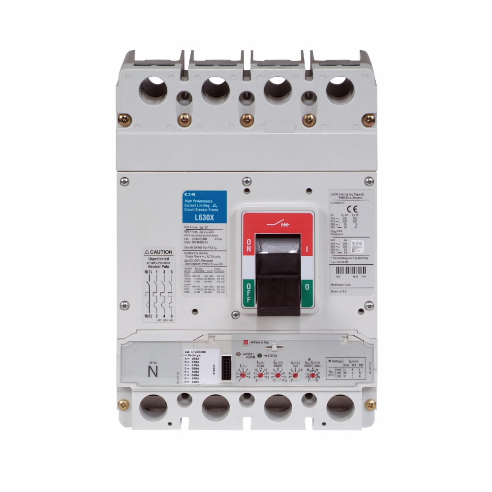 Eaton - Cutler Hammer LGU460036W LGU 4P 600A LSIG BREAKER WITHOUT TERMINALS