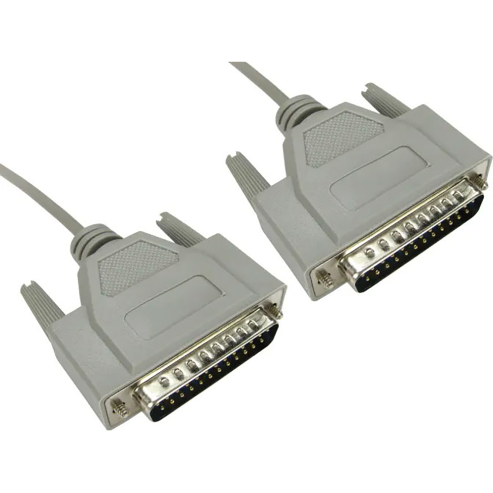 RS PRO 2369141 Male DB25 to Female DB25 Serial Cable Assembly with Thumbscrews, 16.4ft (5m)