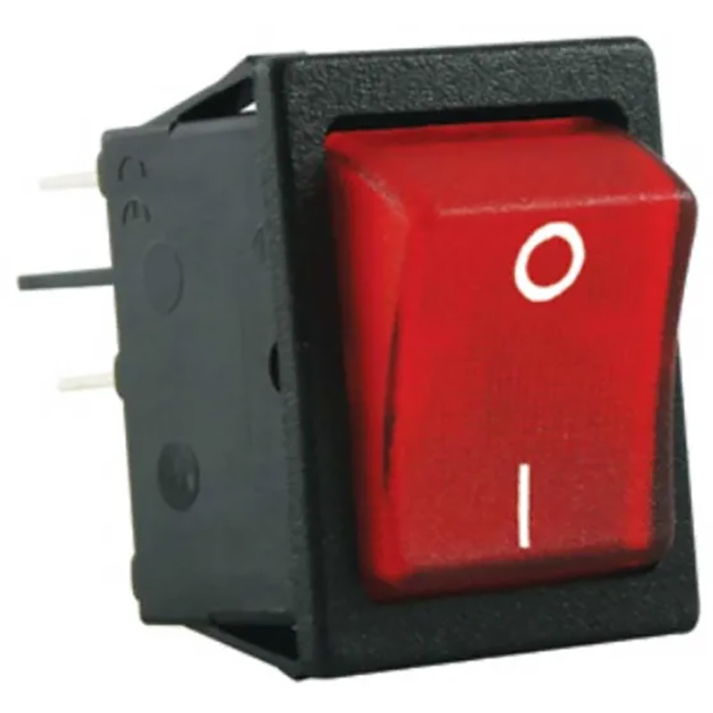 RS PRO 1858229 Red Illuminated Rectangular Rocker Switch