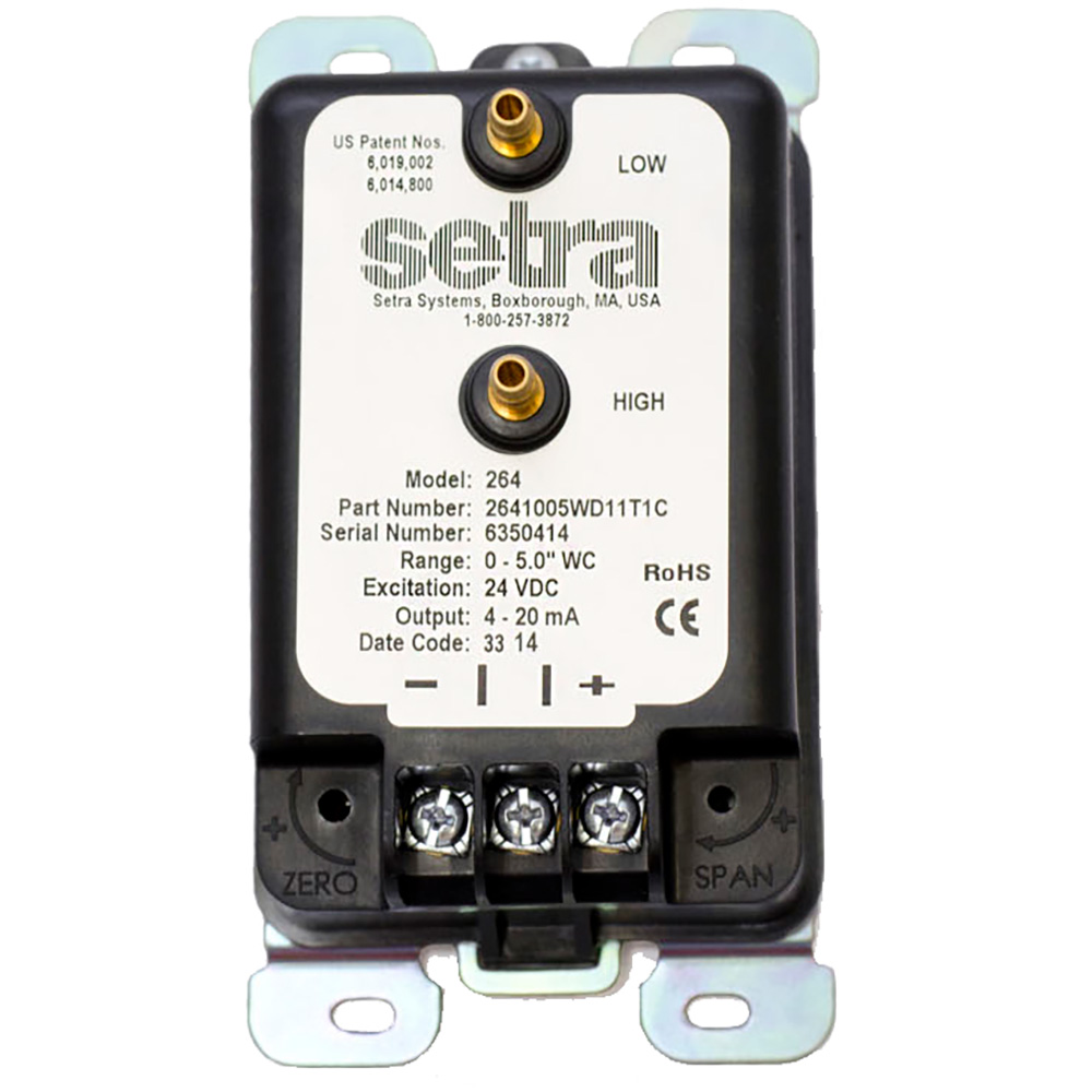 Setra Systems Inc. 26410R1WD2DT1E PRESSURE TRANSDUCER, 264