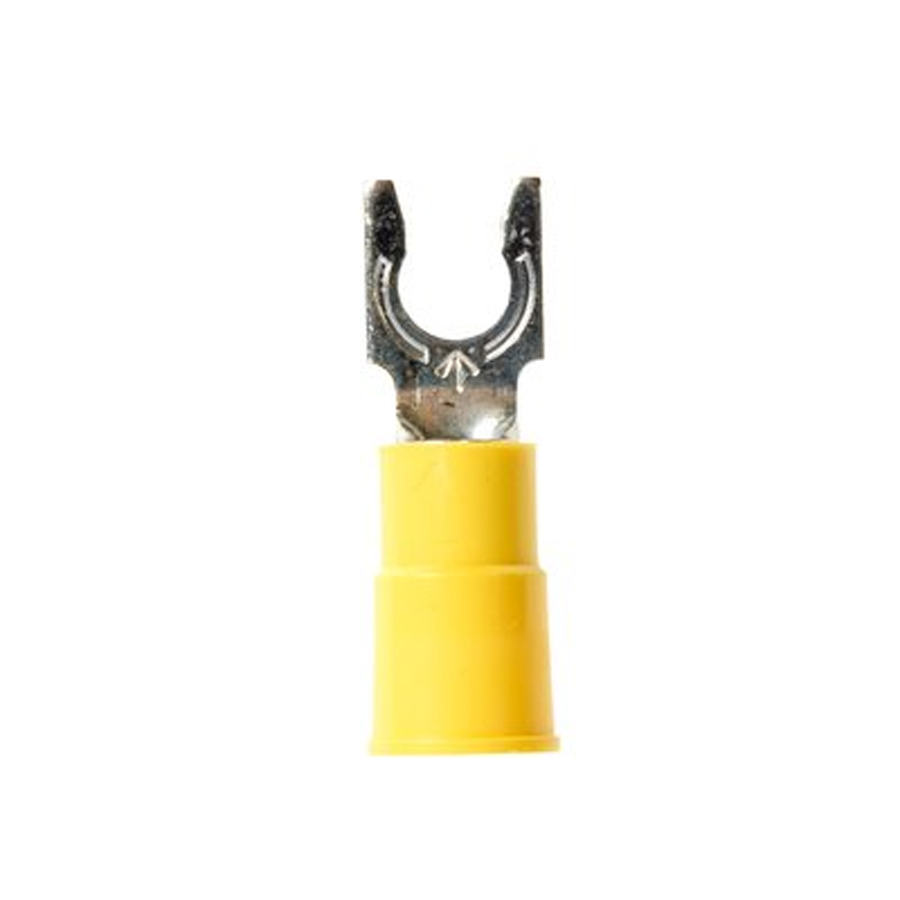 3M MVU10-10FX Scotchlok Fork Yellow Vinyl Insulated Butted Seam; Stud Size 10; 12-10 AWG
